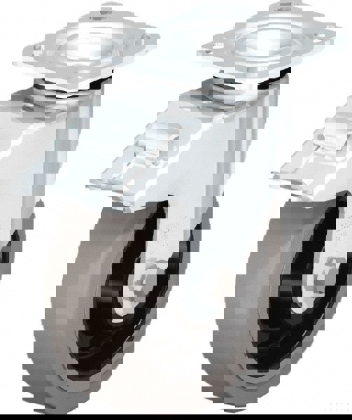 Swivel Top Plate Caster: Rubber, 6-5/16