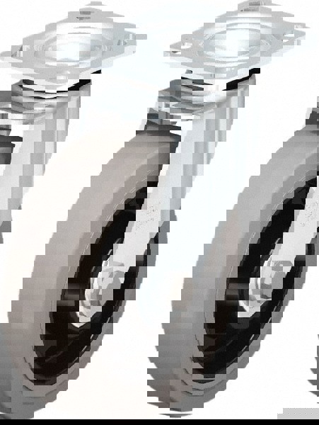 Swivel Top Plate Caster: Rubber, 6-5/16