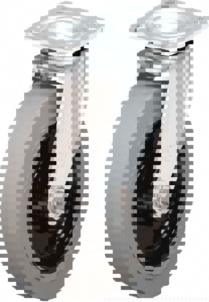 Swivel Top Plate Caster: Rubber, 8