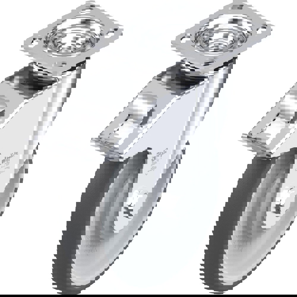 Top Plate Casters; Mount Type: Plate ; Number of Wheels: 1.000 ; Wheel Diameter (Inch): 8 ; Wheel Material: Polyurethane ; Wheel Width (Inch): 2 ; Wheel Color: Dark Gray