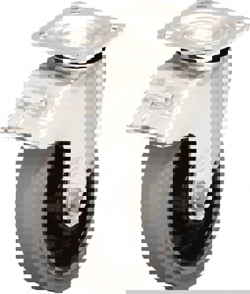 Swivel Top Plate Caster: Rubber, 6-5/16