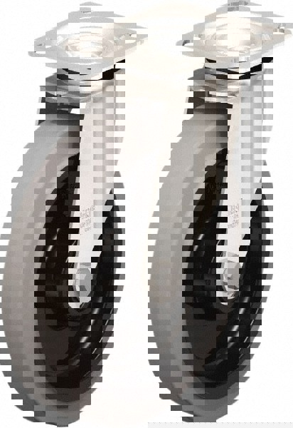 Swivel Top Plate Caster: Rubber, 8