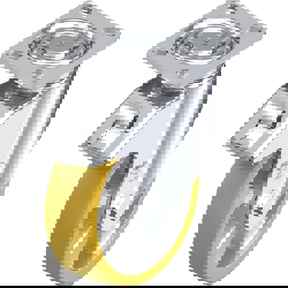 Top Plate Casters; Mount Type: Plate ; Number of Wheels: 1.000 ; Wheel Diameter (Inch): 4 ; Wheel Material: Polyurethane ; Wheel Width (Inch): 1-9/16 ; Wheel Color: Light Brown