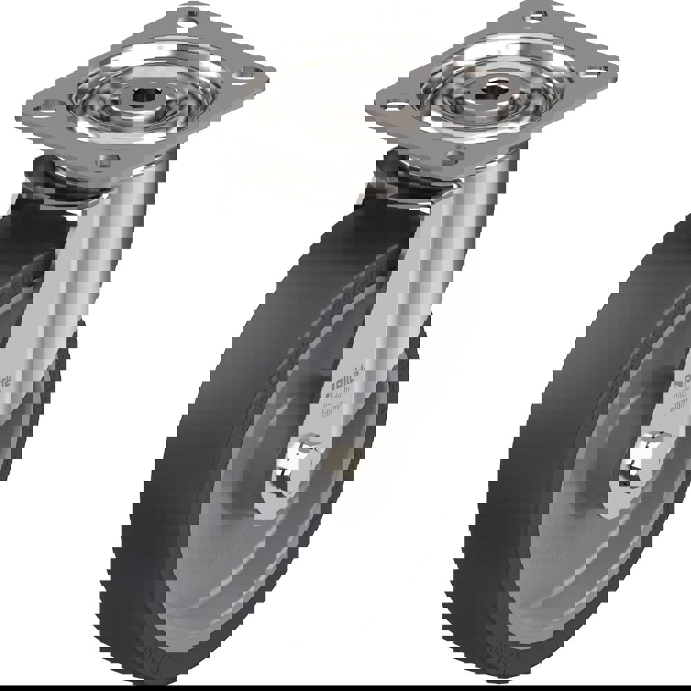 Top Plate Casters; Mount Type: Plate ; Number of Wheels: 1.000 ; Wheel Diameter (Inch): 4 ; Wheel Material: Polyurethane ; Wheel Width (Inch): 1-1/4 ; Wheel Color: Dark Gray