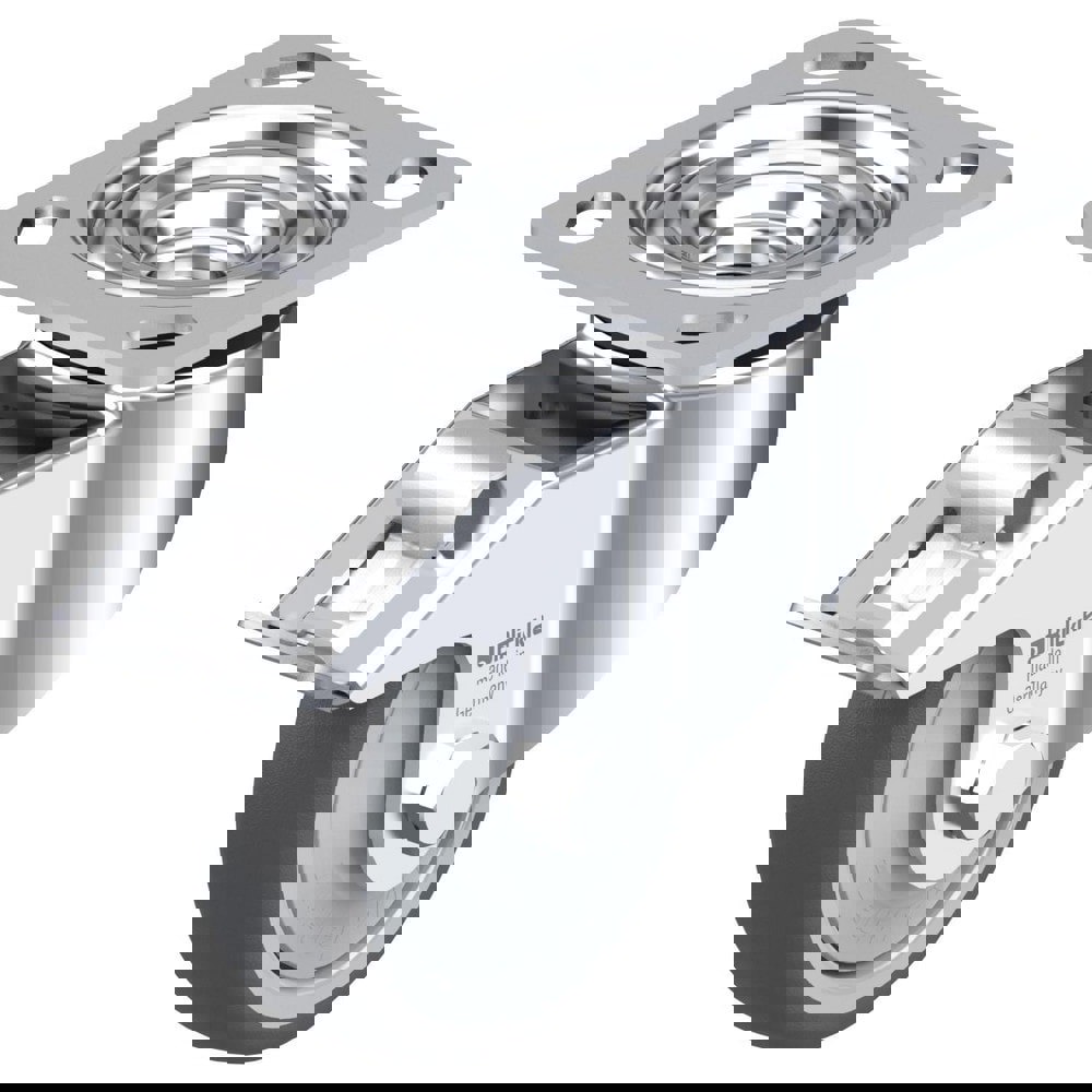 Top Plate Casters; Mount Type: Plate ; Number of Wheels: 1.000 ; Wheel Diameter (Inch): 4 ; Wheel Material: Rubber ; Wheel Width (Inch): 1-1/4 ; Wheel Color: Gray