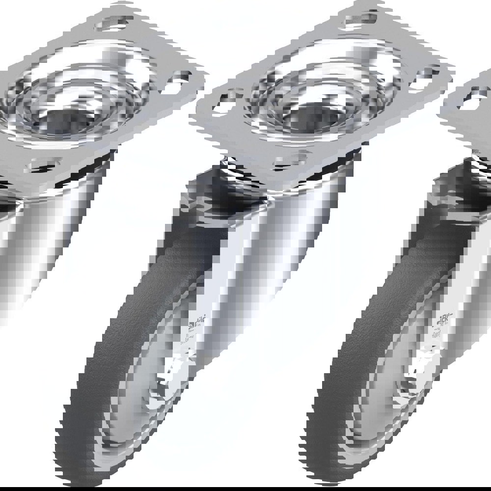 Top Plate Casters; Mount Type: Plate ; Number of Wheels: 1.000 ; Wheel Diameter (Inch): 4 ; Wheel Material: Rubber ; Wheel Width (Inch): 1-1/4 ; Wheel Color: Gray