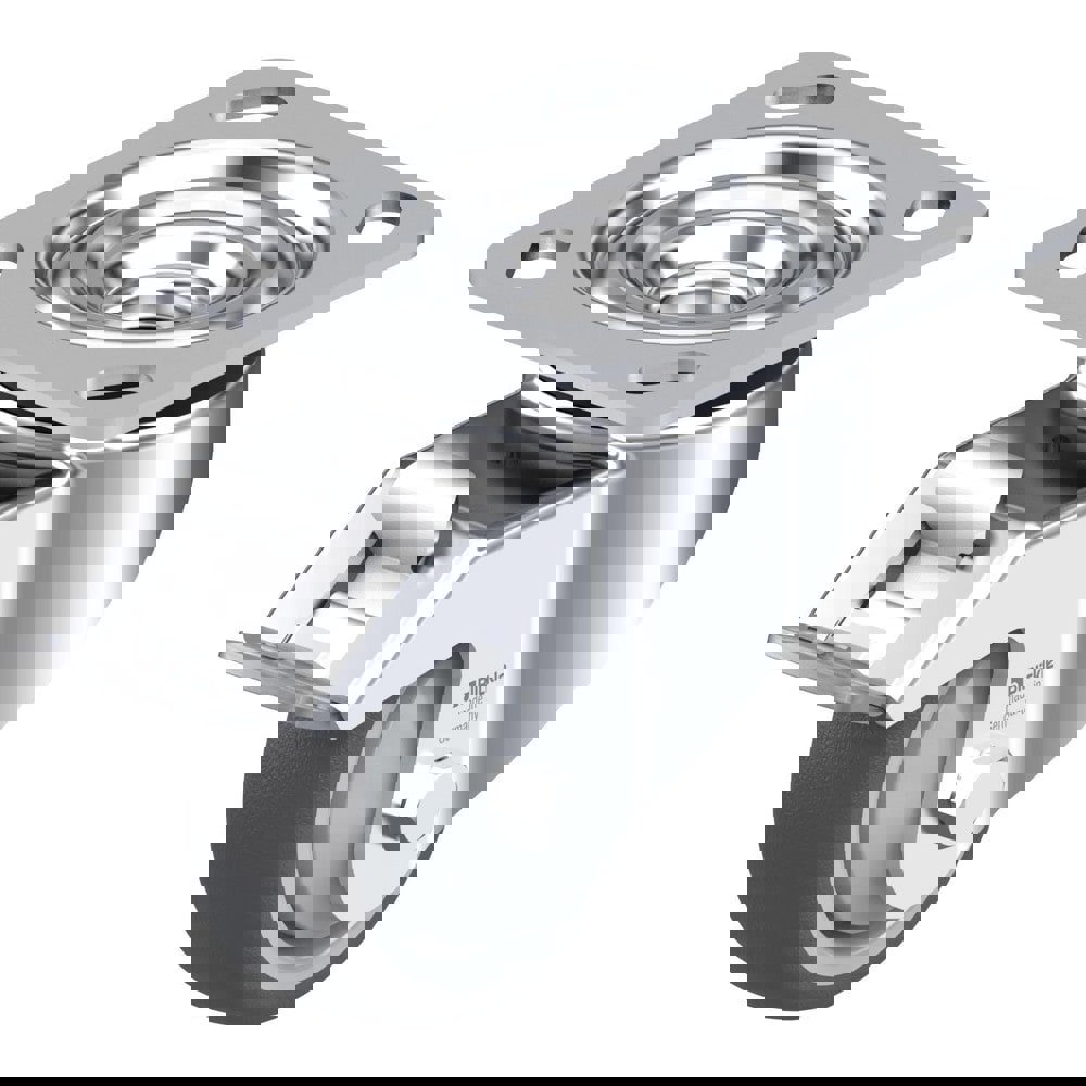 Top Plate Casters; Mount Type: Plate ; Number of Wheels: 1.000 ; Wheel Diameter (Inch): 5 ; Wheel Material: Rubber ; Wheel Width (Inch): 1-1/4 ; Wheel Color: Gray