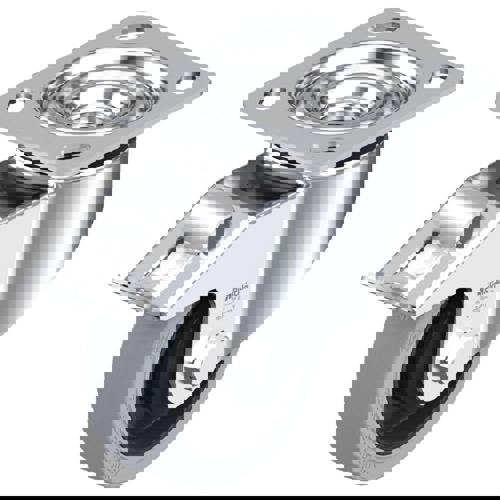 Top Plate Casters; Mount Type: Plate ; Number of Wheels: 1.000 ; Wheel Diameter (Inch): 5 ; Wheel Material: Rubber ; Wheel Width (Inch): 1-1/4 ; Wheel Color: Gray