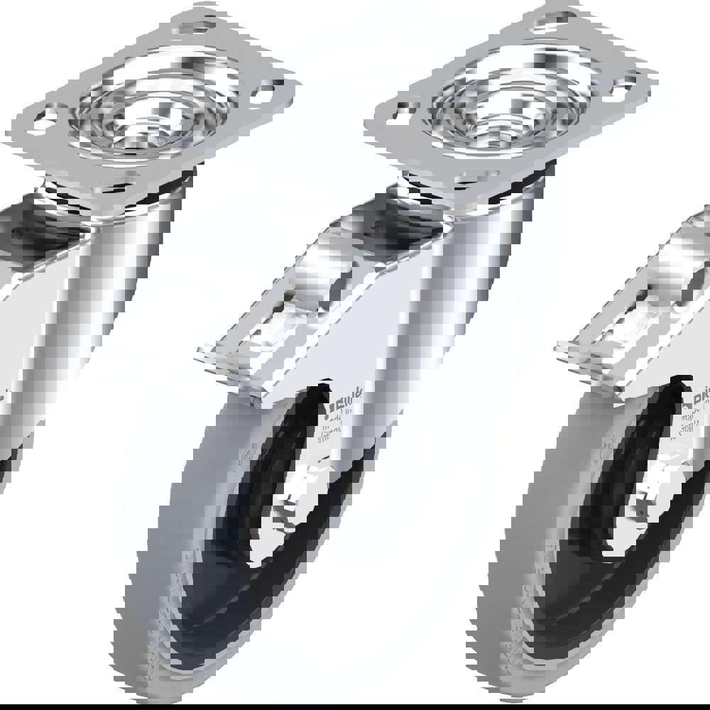 Top Plate Casters; Mount Type: Plate ; Number of Wheels: 1.000 ; Wheel Diameter (Inch): 5 ; Wheel Material: Rubber ; Wheel Width (Inch): 1-1/4 ; Wheel Color: Gray