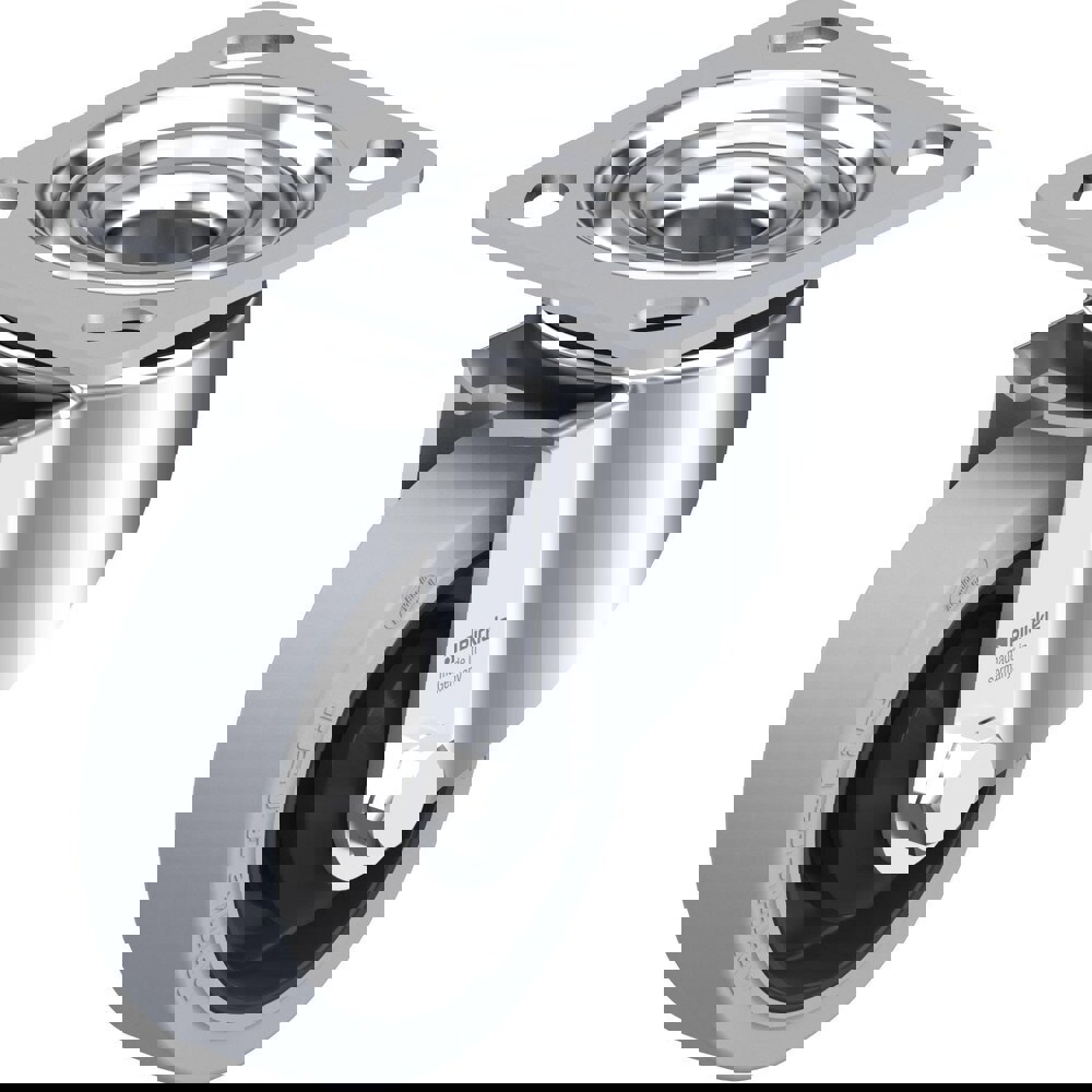 Top Plate Casters; Mount Type: Plate ; Number of Wheels: 1.000 ; Wheel Diameter (Inch): 5 ; Wheel Material: Rubber ; Wheel Width (Inch): 1-1/4 ; Wheel Color: Gray