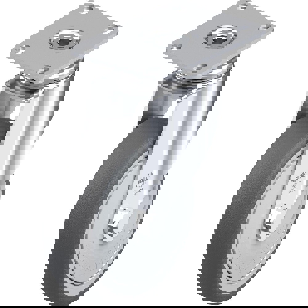 Top Plate Casters; Mount Type: Plate ; Number of Wheels: 1.000 ; Wheel Diameter (Inch): 5 ; Wheel Material: Polyurethane ; Wheel Width (Inch): 1-9/16 ; Wheel Color: Dark Gray