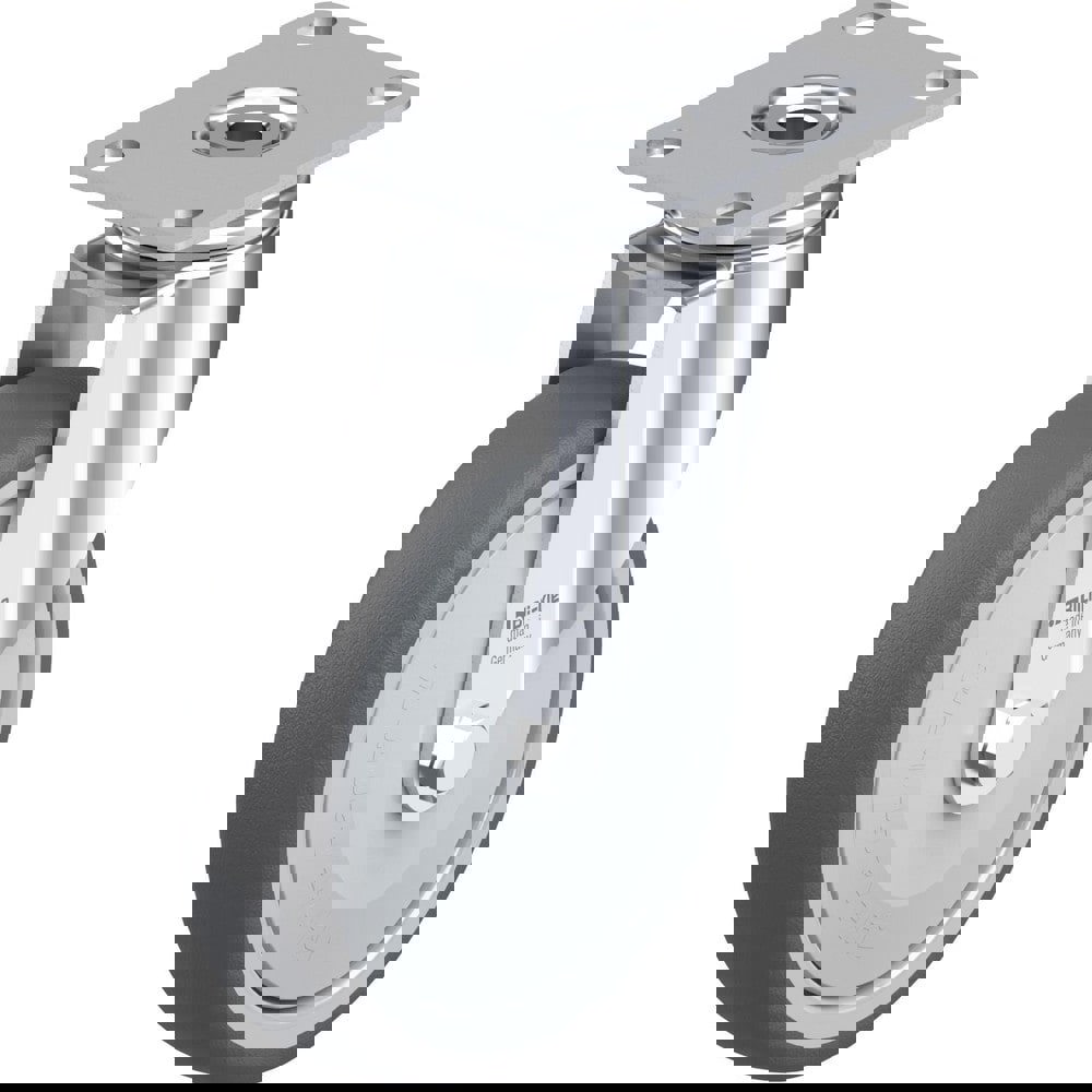 Top Plate Casters; Mount Type: Plate ; Number of Wheels: 1.000 ; Wheel Diameter (Inch): 4 ; Wheel Material: Polyurethane ; Wheel Width (Inch): 1-1/4 ; Wheel Color: Dark Gray