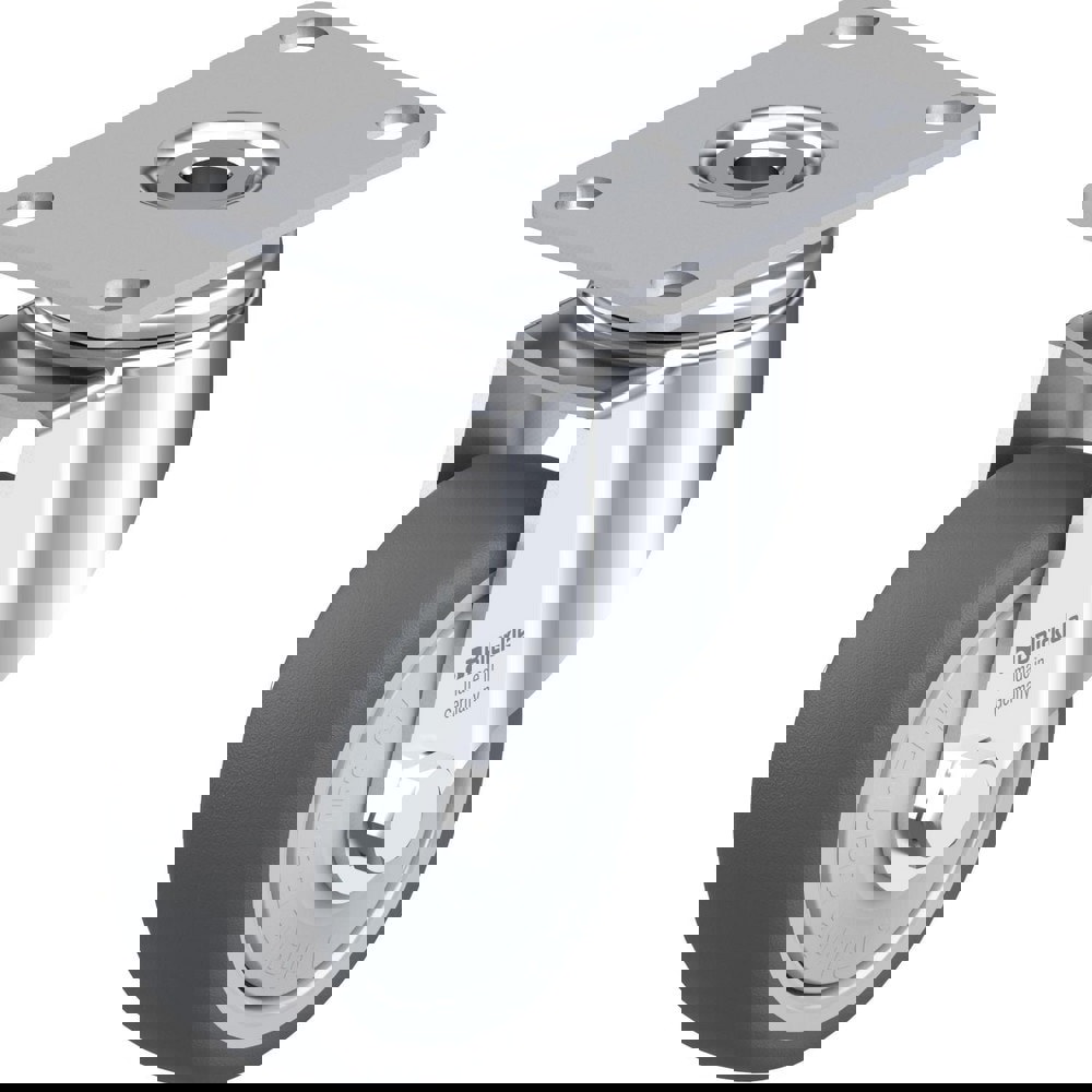 Top Plate Casters; Mount Type: Plate ; Number of Wheels: 1.000 ; Wheel Diameter (Inch): 5 ; Wheel Material: Polyurethane ; Wheel Width (Inch): 1-1/4 ; Wheel Color: Dark Gray