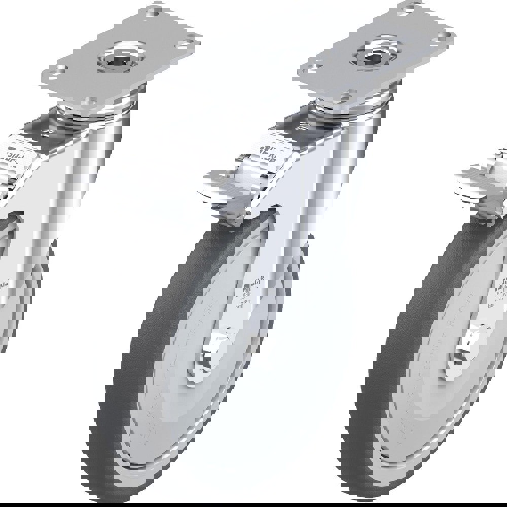 Top Plate Casters; Mount Type: Plate ; Number of Wheels: 1.000 ; Wheel Diameter (Inch): 5 ; Wheel Material: Polyurethane ; Wheel Width (Inch): 1-1/4 ; Wheel Color: Dark Gray