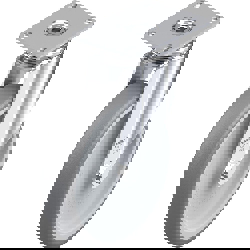 Top Plate Casters; Mount Type: Plate ; Number of Wheels: 1.000 ; Wheel Diameter (Inch): 4 ; Wheel Material: Rubber ; Wheel Width (Inch): 1-1/4 ; Wheel Color: Gray