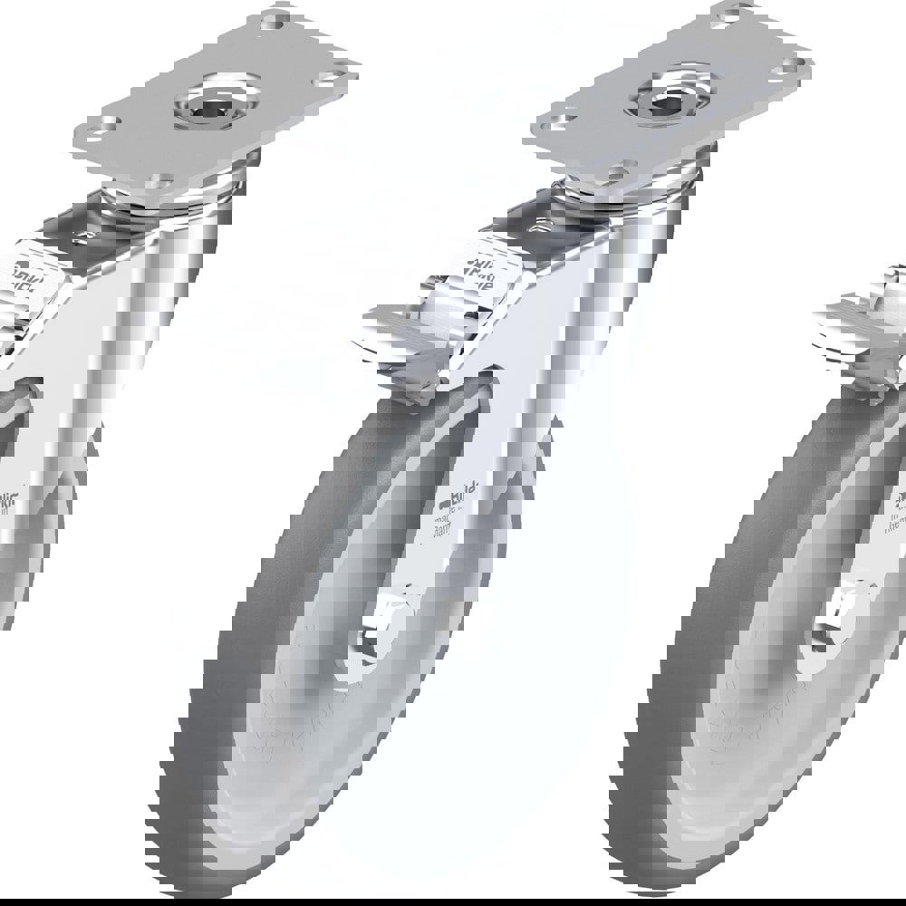 Top Plate Casters; Mount Type: Plate ; Number of Wheels: 1.000 ; Wheel Diameter (Inch): 5 ; Wheel Material: Rubber ; Wheel Width (Inch): 1-1/4 ; Wheel Color: Gray