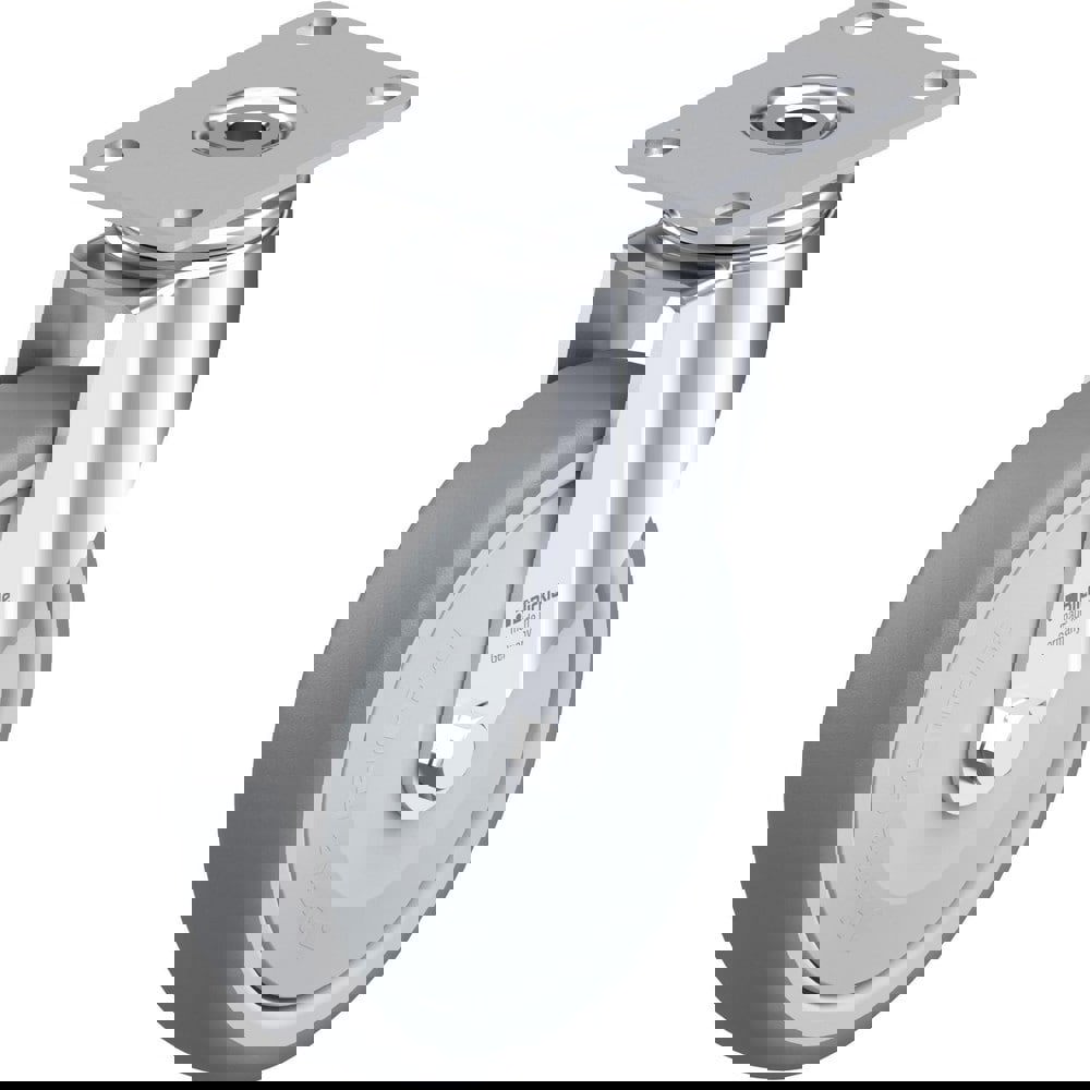 Top Plate Casters; Mount Type: Plate ; Number of Wheels: 1.000 ; Wheel Diameter (Inch): 5 ; Wheel Material: Rubber ; Wheel Width (Inch): 1-1/4 ; Wheel Color: Gray