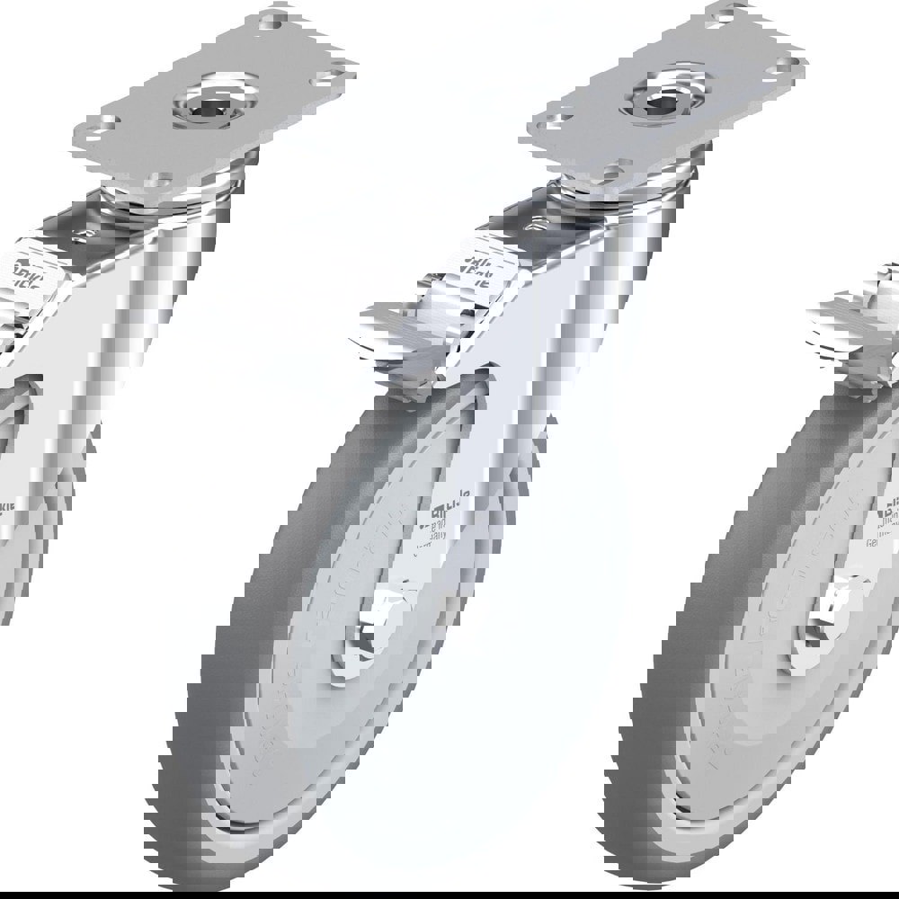 Top Plate Casters; Mount Type: Plate ; Number of Wheels: 1.000 ; Wheel Diameter (Inch): 5 ; Wheel Material: Rubber ; Wheel Width (Inch): 1-1/4 ; Wheel Color: Gray