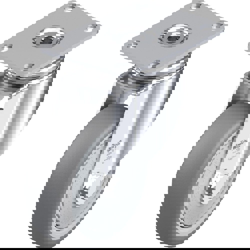 Top Plate Casters; Mount Type: Plate ; Number of Wheels: 1.000 ; Wheel Diameter (Inch): 3-1/8 ; Wheel Material: Rubber ; Wheel Width (Inch): 1-1/4 ; Wheel Color: Gray