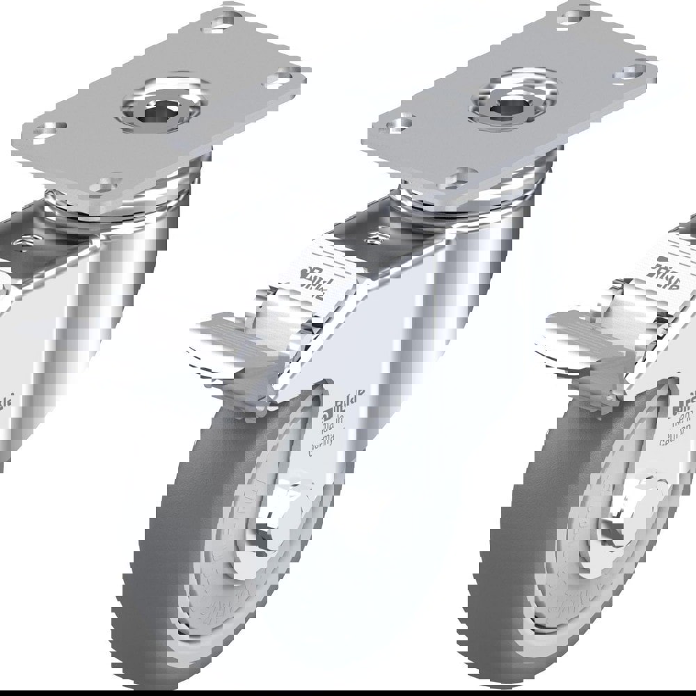 Top Plate Casters; Mount Type: Plate ; Number of Wheels: 1.000 ; Wheel Diameter (Inch): 3-1/8 ; Wheel Material: Rubber ; Wheel Width (Inch): 1-1/4 ; Wheel Color: Gray