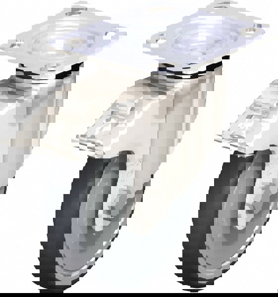 Swivel Top Plate Caster: Rubber, 5