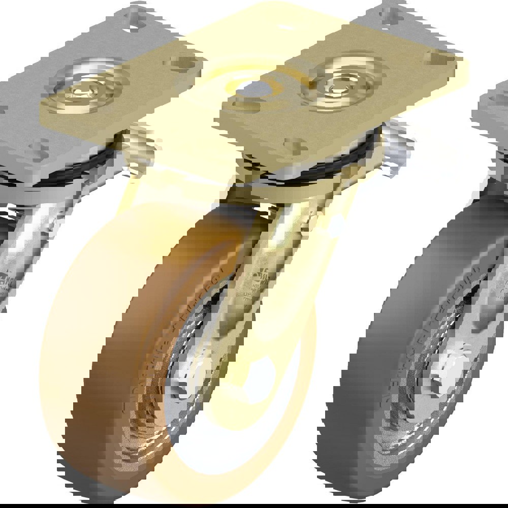 Top Plate Casters; Mount Type: Plate ; Number of Wheels: 1.000 ; Wheel Diameter (Inch): 5 ; Wheel Material: Polyurethane ; Wheel Width (Inch): 2-3/8 ; Wheel Color: Brown