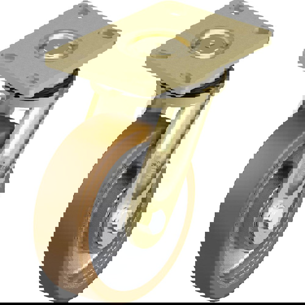 Top Plate Casters; Mount Type: Plate ; Number of Wheels: 1.000 ; Wheel Diameter (Inch): 6 ; Wheel Material: Polyurethane ; Wheel Width (Inch): 2 ; Wheel Color: Brown