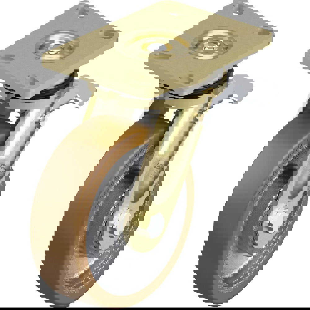 Top Plate Casters; Mount Type: Plate ; Number of Wheels: 1.000 ; Wheel Diameter (Inch): 6 ; Wheel Material: Polyurethane ; Wheel Width (Inch): 2 ; Wheel Color: Brown