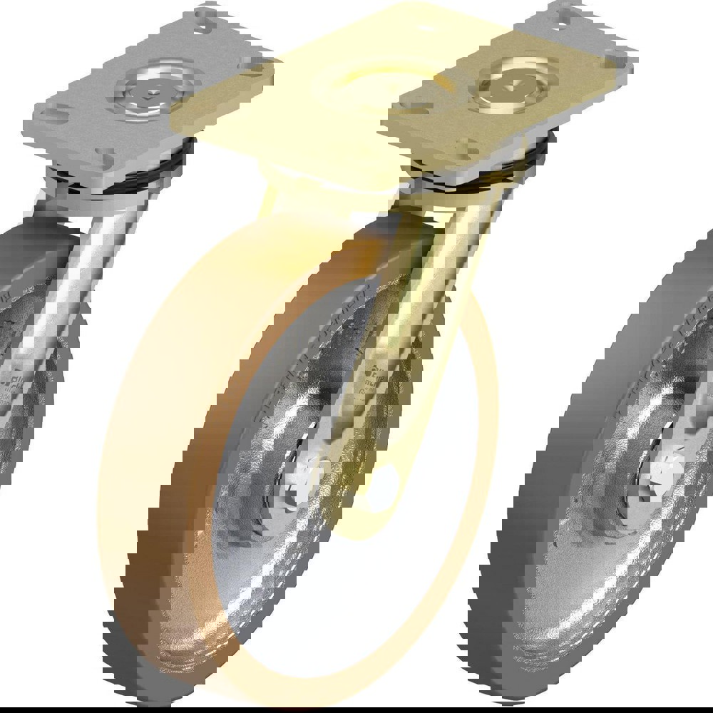 Top Plate Casters; Mount Type: Plate ; Number of Wheels: 1.000 ; Wheel Diameter (Inch): 8 ; Wheel Material: Polyurethane ; Wheel Width (Inch): 2 ; Wheel Color: Brown