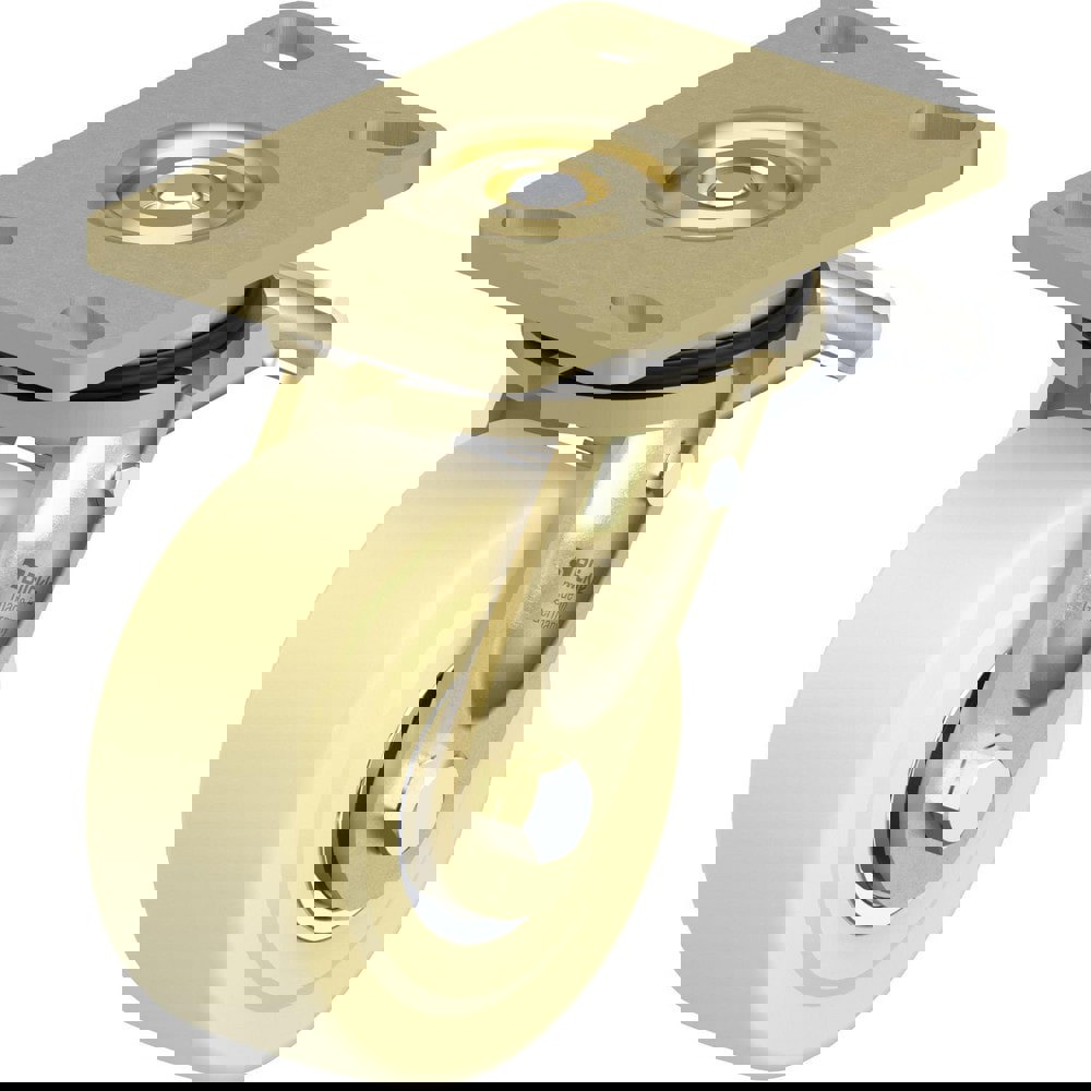 Top Plate Casters; Mount Type: Plate ; Number of Wheels: 1.000 ; Wheel Diameter (Inch): 5 ; Wheel Material: Synthetic ; Wheel Width (Inch): 2-3/16 ; Wheel Color: Natural Beige