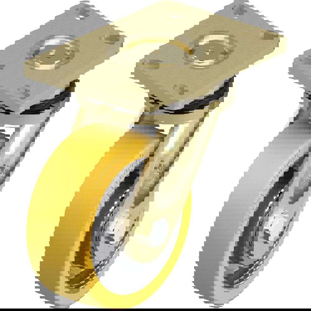 Top Plate Casters; Mount Type: Plate ; Number of Wheels: 1.000 ; Wheel Diameter (Inch): 5 ; Wheel Material: Polyurethane ; Wheel Width (Inch): 2 ; Wheel Color: Light Brown