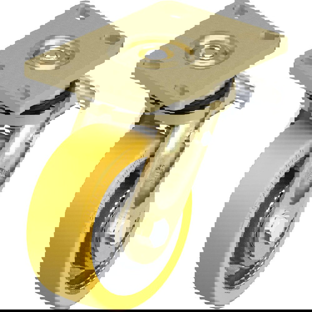 Top Plate Casters; Mount Type: Plate ; Number of Wheels: 1.000 ; Wheel Diameter (Inch): 5 ; Wheel Material: Polyurethane ; Wheel Width (Inch): 2 ; Wheel Color: Light Brown