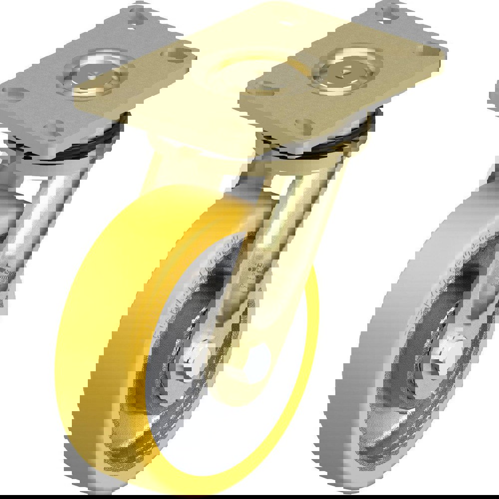 Top Plate Casters; Mount Type: Plate ; Number of Wheels: 1.000 ; Wheel Diameter (Inch): 6 ; Wheel Material: Polyurethane ; Wheel Width (Inch): 2 ; Wheel Color: Light Brown