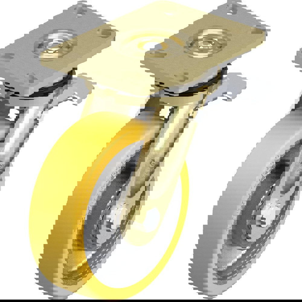 Top Plate Casters; Mount Type: Plate ; Number of Wheels: 1.000 ; Wheel Diameter (Inch): 6 ; Wheel Material: Polyurethane ; Wheel Width (Inch): 2 ; Wheel Color: Light Brown