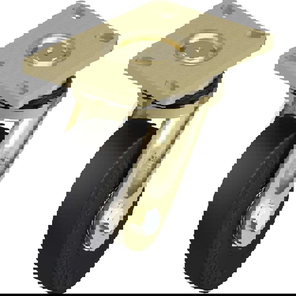 Top Plate Casters; Mount Type: Plate ; Number of Wheels: 1.000 ; Wheel Diameter (Inch): 5 ; Wheel Material: Rubber ; Wheel Width (Inch): 2-1/16 ; Wheel Color: Black