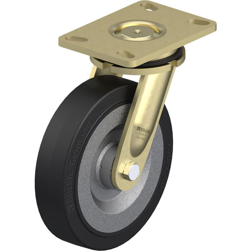 Top Plate Casters; Mount Type: Plate ; Number of Wheels: 1.000 ; Wheel Diameter (Inch): 8 ; Wheel Material: Rubber ; Wheel Width (Inch): 2 ; Wheel Color: Black