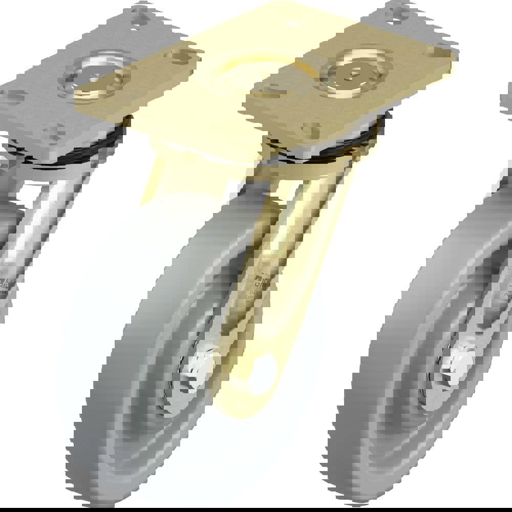 Top Plate Casters; Mount Type: Plate ; Number of Wheels: 1.000 ; Wheel Diameter (Inch): 6 ; Wheel Material: Synthetic ; Wheel Width (Inch): 2 ; Wheel Color: Gray