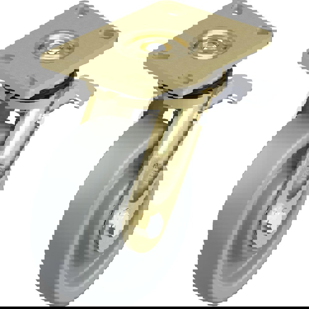 Top Plate Casters; Mount Type: Plate ; Number of Wheels: 1.000 ; Wheel Diameter (Inch): 6 ; Wheel Material: Synthetic ; Wheel Width (Inch): 2 ; Wheel Color: Gray