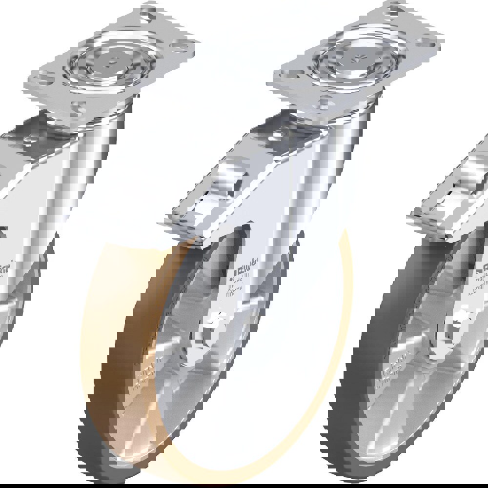 Top Plate Casters; Mount Type: Plate ; Number of Wheels: 1.000 ; Wheel Diameter (Inch): 5 ; Wheel Material: Polyurethane ; Wheel Width (Inch): 1-9/16 ; Wheel Color: Light Brown