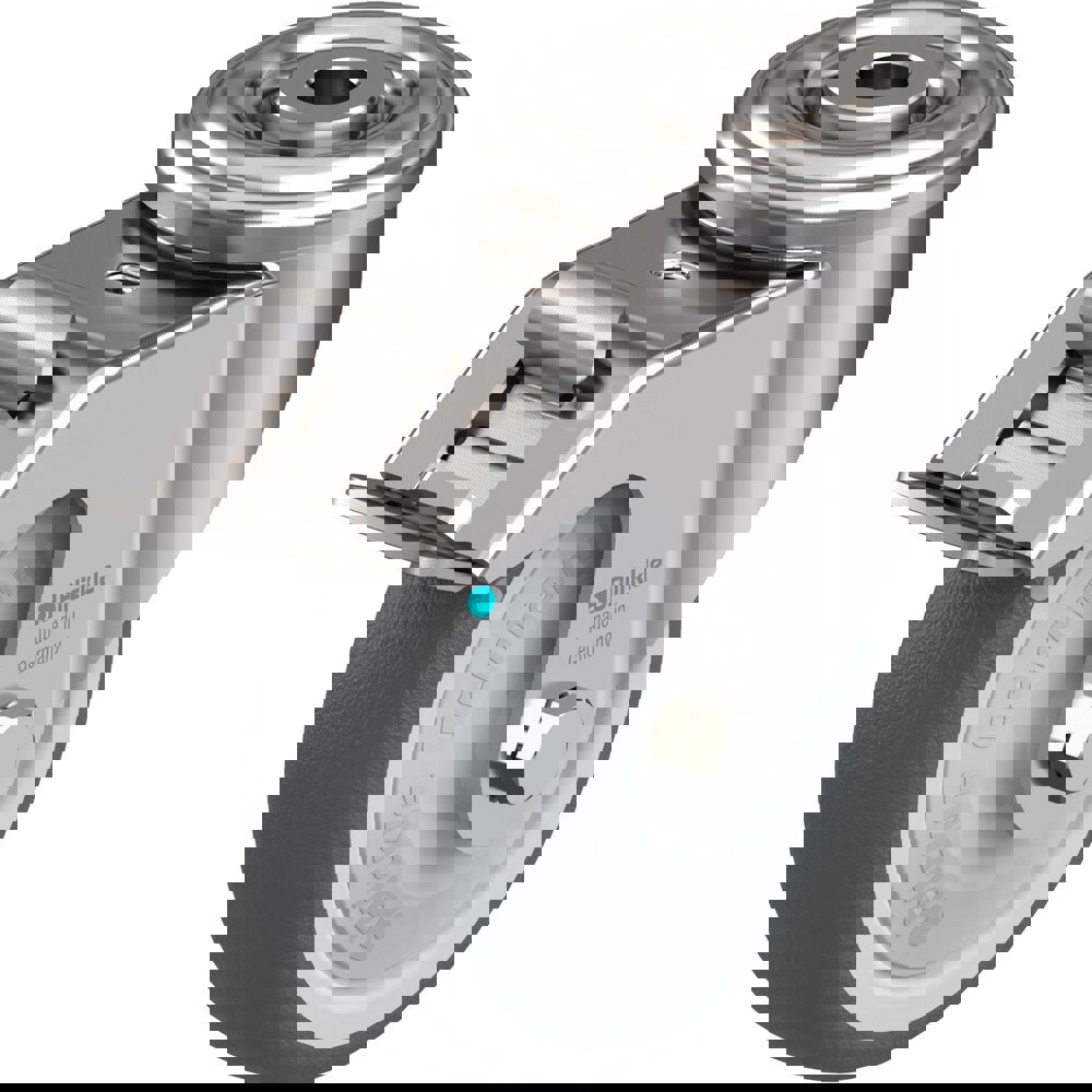 Top Plate Casters; Mount Type: Plate ; Number of Wheels: 1.000 ; Wheel Diameter (Inch): 8 ; Wheel Material: Rubber ; Wheel Width (Inch): 2 ; Wheel Color: Gray