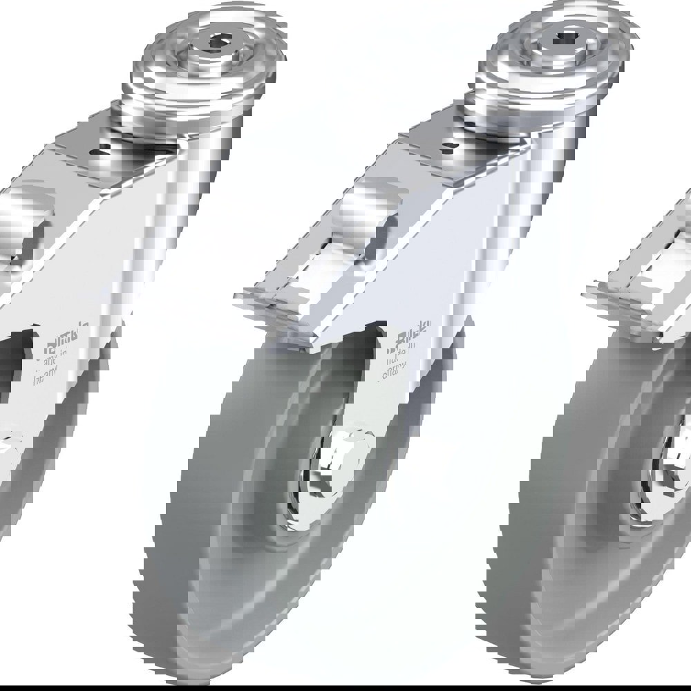 Standard Casters; Mount: Hollow Kingpin ; Caster Type: Swivel w/Brake ; Bearing Type: Precision Ball ; Style: Double Ball ; Wheel Diameter (Inch): 4 ; Wheel Width (Inch): 1-1/4