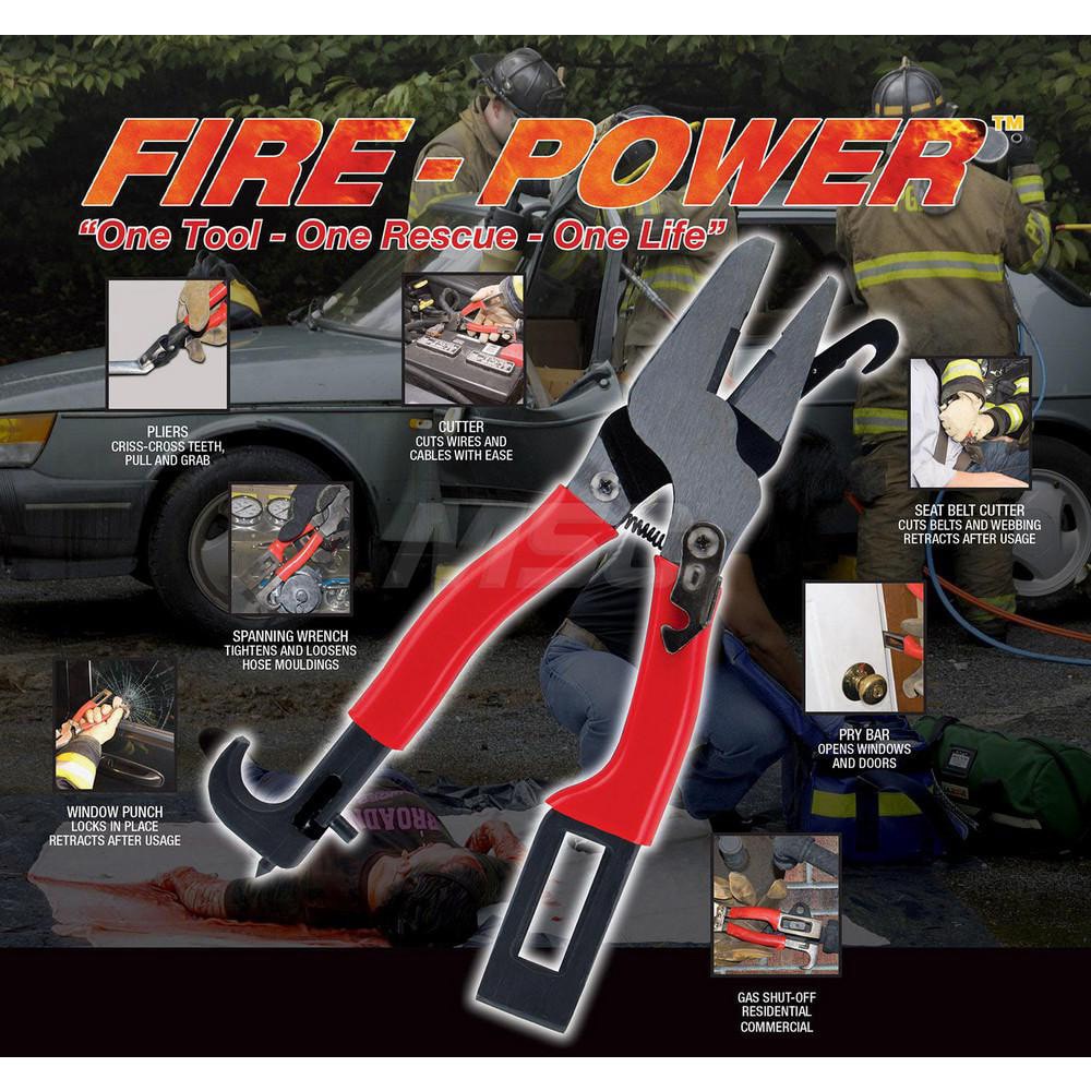 EMT Tools; Tool Type: Seat Belt Cutter; Emergency Hammer ; Tool Function: Seat Belt Cutter; Gas Shut-Off; Pry Bar; Spanner Wrench ; Material: Carbon Steel; High-Carbon Steel ; UNSPSC Code: 42192427