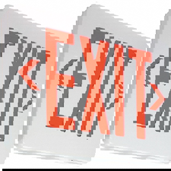 Illuminated Exit Signs; Number of Faces: 2; 2 ; Light Technology: LED ; Letter Color: Red ; Housing Material: Thermoplastic ; Housing Color: White ; Battery Type: NiCd