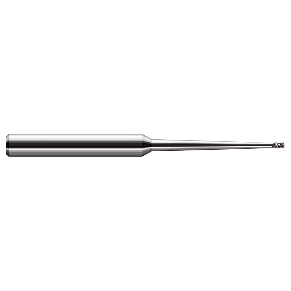 Square End Mill: 1/32'' Dia, 3/64'' LOC, 1/4'' Shank Dia, 4'' OAL, 4 Flutes, Solid Carbide