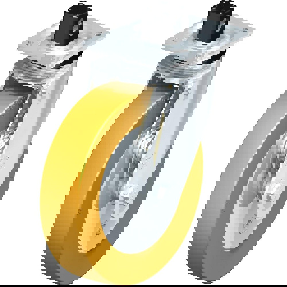 Top Plate Casters; Mount Type: Plate ; Number of Wheels: 1.000 ; Wheel Diameter (Inch): 8 ; Wheel Material: Polyurethane ; Wheel Width (Inch): 2 ; Wheel Color: Blue