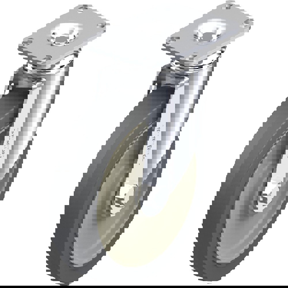 Top Plate Casters; Type: Swivel ; Mount Type: Plate ; Number of Wheels: 1.000 ; Wheel Diameter (Inch): 4 ; Wheel Material: Elastisoft Thermoplastic Rubber ; Wheel Width (Inch): 1-1/4