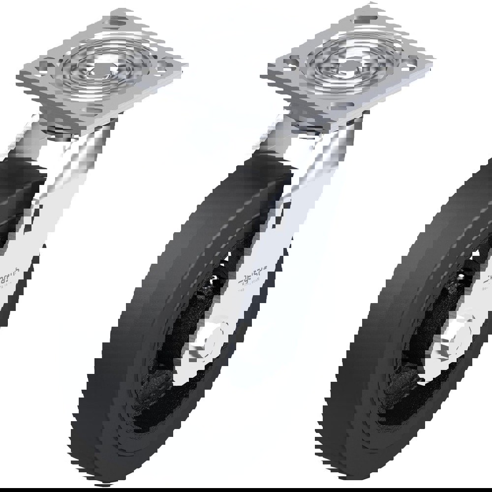 Top Plate Casters; Type: Swivel ; Mount Type: Plate ; Number of Wheels: 1.000 ; Wheel Diameter (Inch): 4 ; Wheel Material: Rubber ; Wheel Width (Inch): 2