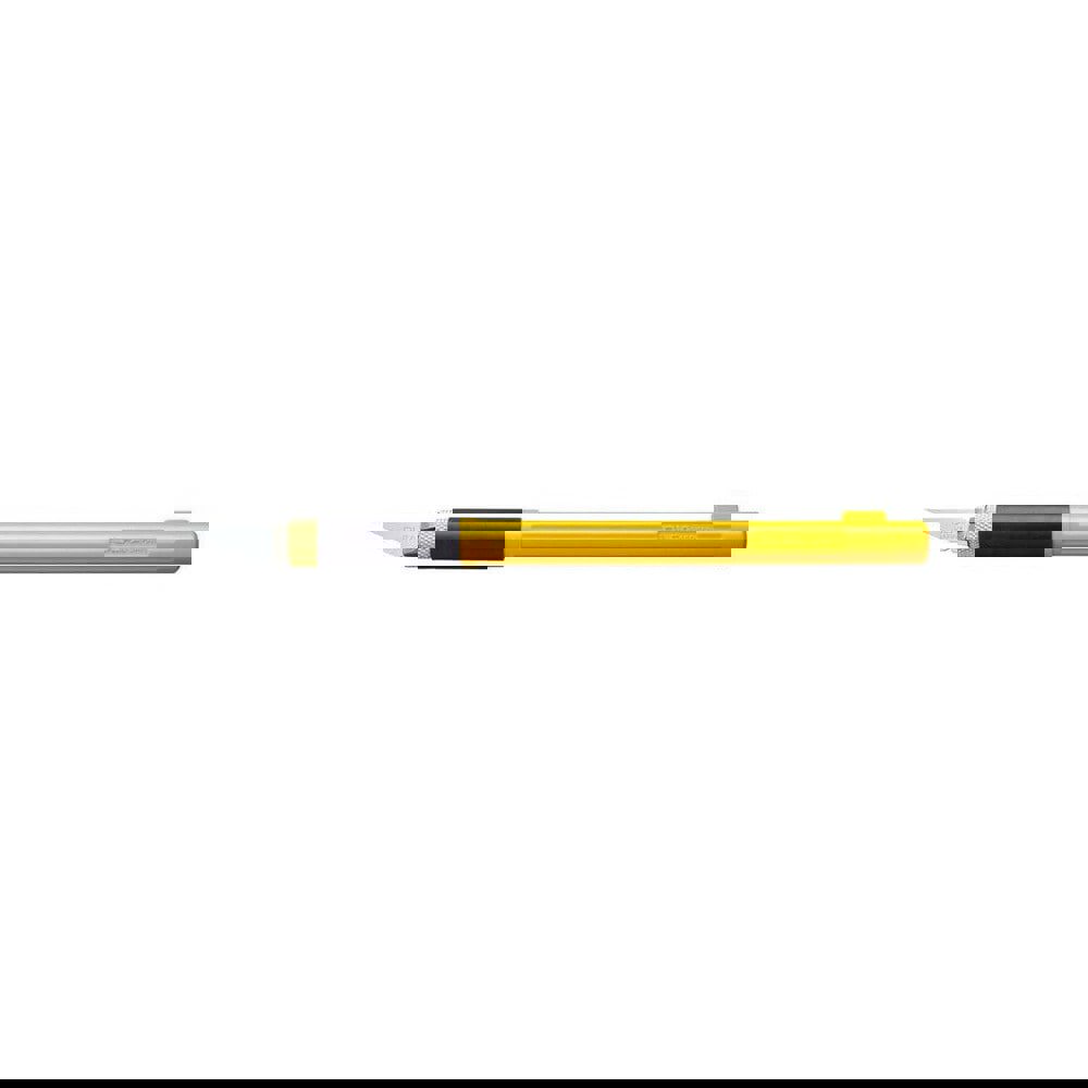 Hobby Knives; Blade Type: #11 ; Grip Texture: Cushioned ; Replaceable Blade: MSC# 65603714 & MSC# 36452951 ; Features: Acetone-Resistant; Anti-Slip; Quick-Spin Blade Change ; Includes: (1) Chisel KB4-F; (1) Curved Carving Blade KB4-R; (2) Precision KB4-S