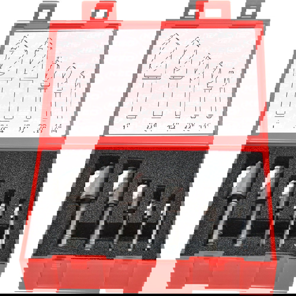Countersink Set: 5 Pc, 1/4 to 1