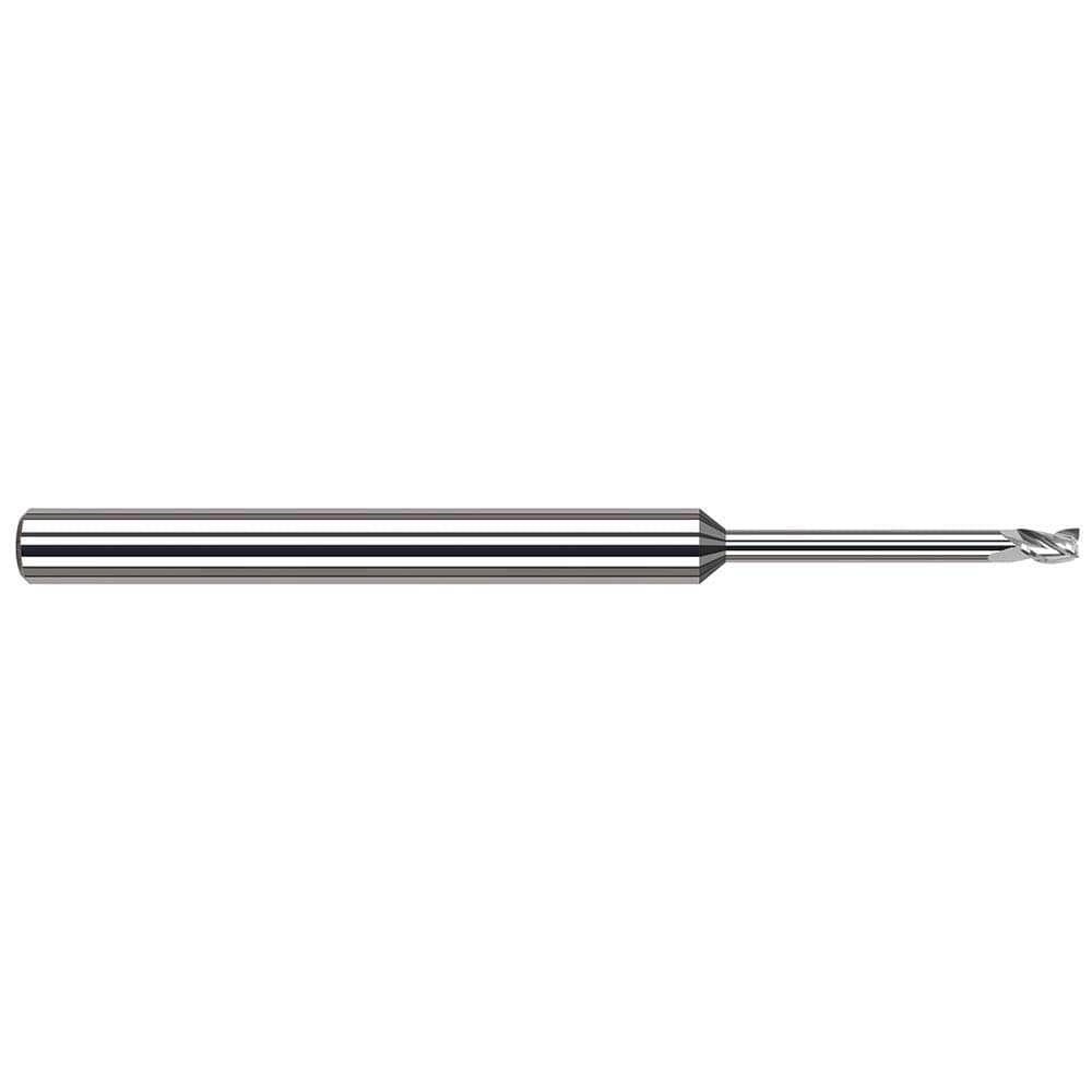 Square End Mill: 3/64'' Dia, 0.071'' LOC, 1/8'' Shank Dia, 2-1/2'' OAL, 3 Flutes, Solid Carbide
